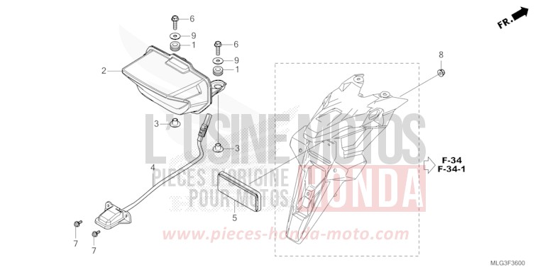 HECKLEUCHTE/KENNZEICHENBELEUCHTUNG von Africa Twin DCT GRAND PRIX RED (R380B) von 2022